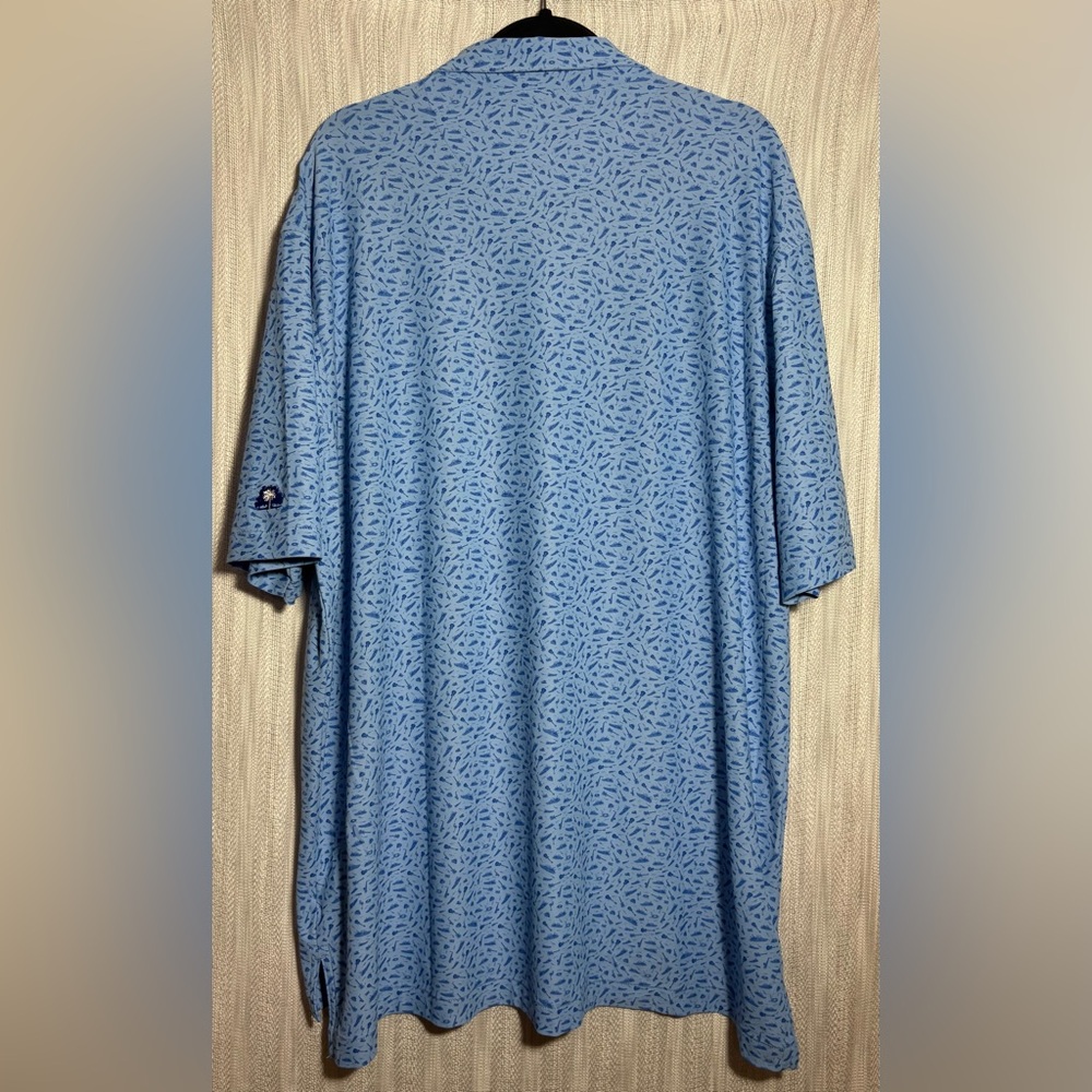 Peter Millar Light Blue Patterned Polo Shirt - image 3